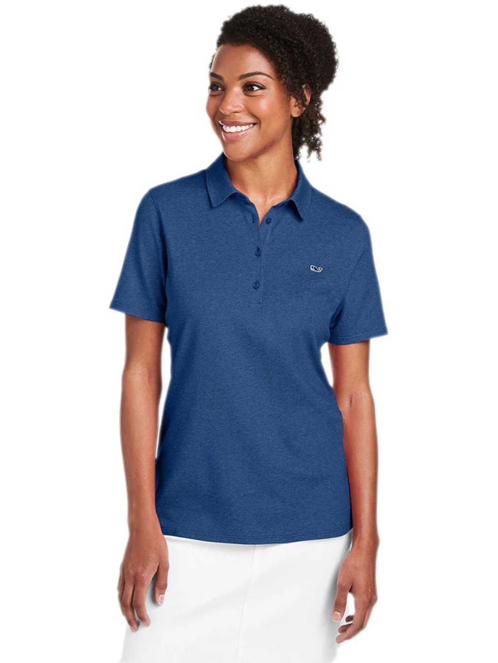 Vineyard Vines Women's Short-Sleeve Button Polo - Navy Blue